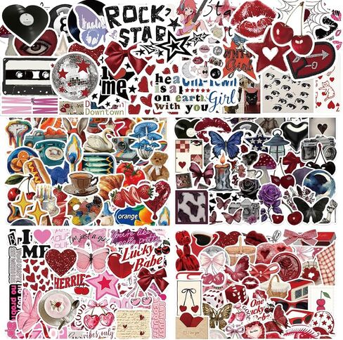 300PCS Y2K Downtown Girl Stickers, Vintage Trendy Aesthetic Waterproof Vinyl Stickers for Water Bottles Computer Laptop Journal in Saudi Arabia