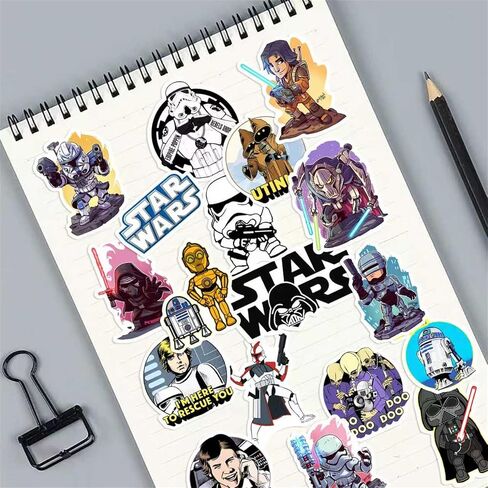 100PCS Star Wars Stickers Cool Stickers Pack Cartoon Cool Character Movie Deals Waterproof Vinyl Water Bottles Laptop Movie Sticker for Party Décor (XQ100) in Saudi Arabia