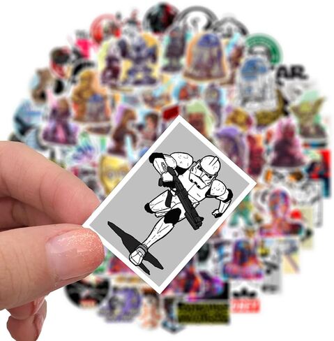 100PCS Star Wars Stickers Cool Stickers Pack Cartoon Cool Character Movie Deals Waterproof Vinyl Water Bottles Laptop Movie Sticker for Party Décor (XQ100) in Saudi Arabia