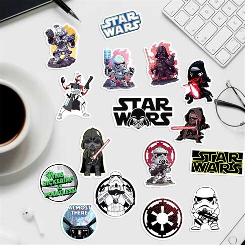 100PCS Star Wars Stickers Cool Stickers Pack Cartoon Cool Character Movie Deals Waterproof Vinyl Water Bottles Laptop Movie Sticker for Party Décor (XQ100) in Saudi Arabia