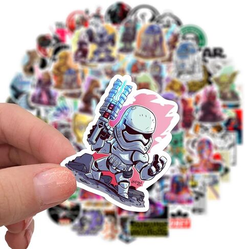 100PCS Star Wars Stickers Cool Stickers Pack Cartoon Cool Character Movie Deals Waterproof Vinyl Water Bottles Laptop Movie Sticker for Party Décor (XQ100) in Saudi Arabia