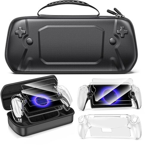 CYOYPPY Carrying Case for PlayStation Portal Remote Player - EVA Hard Case for PS5 Portal with Hard PC Clear Cover, 2 Screen Protector, 4 Thumb Grip Caps - PS5 Portal Console Accessoris Bundle in Saudi Arabia
