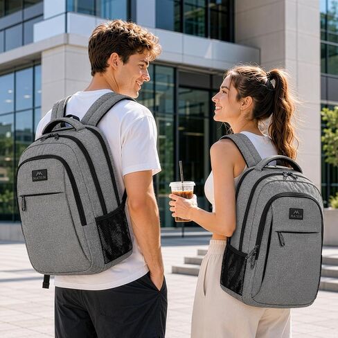 MATEIN Travel Laptop Backpack, 15.6 Inch College School Computer Bag, Grey | Slim Sturdy Business Daypack, Anti Theft Bookbag, Water Resistant, Gift for Men & Women, Personal Item Bag, Mochilas in Kuwait