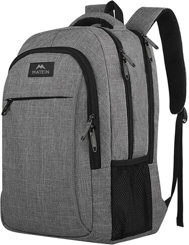 MATEIN Travel Laptop Backpack, 15.6 Inch College School Computer Bag, Grey | Slim Sturdy Business Daypack, Anti Theft Bookbag, Water Resistant, Gift for Men & Women, Personal Item Bag, Mochilas in Kuwait