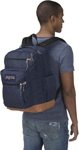JanSport Cool Backpack, with 15-inch Laptop Sleeve - Large Computer Bag Rucksack with 2 Compartments, Ergonomic Straps, Navy | Ergonomic Straps, Waterbottle Pocket, Campus Weekender Travel Rucksack in Kuwait