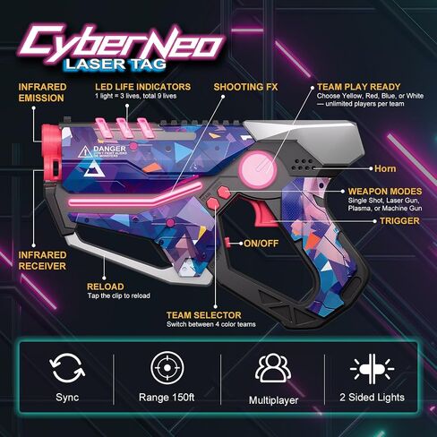 Laser Tag Set of 4, Gifts for 8 9 10 11 12 13 Year Old Boy Birthday | Lazer Tag Guns with Vests, Outdoor Family Game for Kids, Teens & Adults, Teens Boys Toys Age 8-10 Years Gift in Saudi Arabia