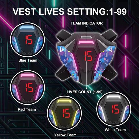Laser Tag Set of 4, Gifts for 8 9 10 11 12 13 Year Old Boy Birthday | Lazer Tag Guns with Vests, Outdoor Family Game for Kids, Teens & Adults, Teens Boys Toys Age 8-10 Years Gift in Saudi Arabia