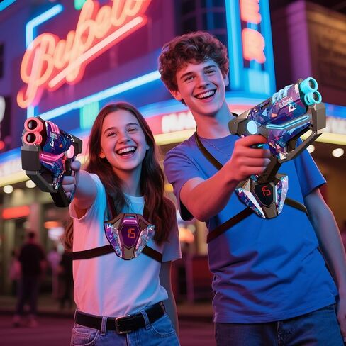 Laser Tag Set of 4, Gifts for 8 9 10 11 12 13 Year Old Boy Birthday | Lazer Tag Guns with Vests, Outdoor Family Game for Kids, Teens & Adults, Teens Boys Toys Age 8-10 Years Gift in Saudi Arabia