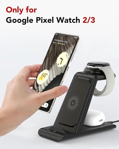 Google Wireless Charging Station,Wireless Charger for Pixel 10/Pixel Watch | 3-in-1 Wireless Charger Stand for Pixel 10/Pro XL/Fold/9,Pixel Watch 3/2&Bud,Fitbit Versa 4/3[Not for Google Watch 4/1] in Saudi Arabia
