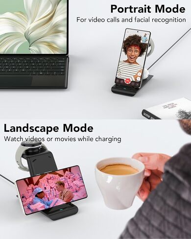 Google Wireless Charging Station,Wireless Charger for Pixel 10/Pixel Watch | 3-in-1 Wireless Charger Stand for Pixel 10/Pro XL/Fold/9,Pixel Watch 3/2&Bud,Fitbit Versa 4/3[Not for Google Watch 4/1] in Saudi Arabia