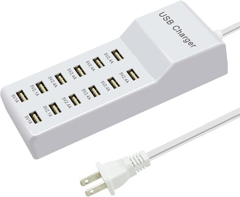 USB Charging Station 12 Port Multiport hub Fast Charging Power Strip | Compatible with Cell Phones Tablets Laptops for Multiple Devices for iPhone, Galaxy, Pixel, Tablet in Saudi Arabia