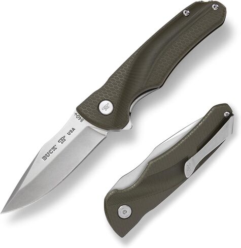 سكين Buck Knives 840 Sprint Select القابل للطي EDC، شفرة سكين جيب 3-1/8 بوصة، مقبض نايلون مملوء بالزجاج، شفرة قابلة للطي من الفولاذ المقاوم للصدأ 420HC، مصنوعة في الولايات المتحدة الأمريكية، 3.2 أونصة in Kuwait