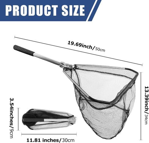 Fishing Net Minnow Nets with Aluminum Collapsible Telescopic Fishing Pole Handle and Nylon Mesh, Small F-ishing Landing Net for Saltwater Freshwater in Saudi Arabia