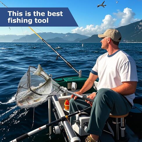 Fishing Net Minnow Nets with Aluminum Collapsible Telescopic Fishing Pole Handle and Nylon Mesh, Small F-ishing Landing Net for Saltwater Freshwater in Saudi Arabia