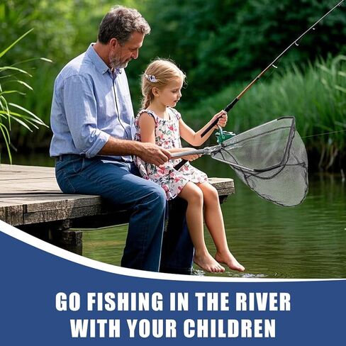 Fishing Net Minnow Nets with Aluminum Collapsible Telescopic Fishing Pole Handle and Nylon Mesh, Small F-ishing Landing Net for Saltwater Freshwater in Saudi Arabia