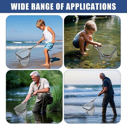 Fishing Net Minnow Nets with Aluminum Collapsible Telescopic Fishing Pole Handle and Nylon Mesh, Small F-ishing Landing Net for Saltwater Freshwater in Saudi Arabia