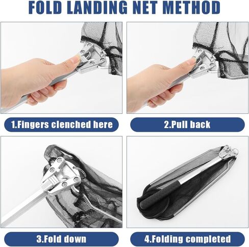 Fishing Net Minnow Nets with Aluminum Collapsible Telescopic Fishing Pole Handle and Nylon Mesh, Small F-ishing Landing Net for Saltwater Freshwater in Saudi Arabia