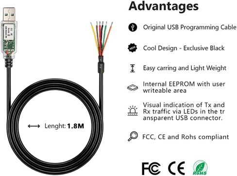 USB to RS485 Serial Converter Cable Adapter, USB-RS485-WE-1800-BT,Modbus with TX RX LED Compatible Windows 11, 10, 8, 7, Android, Linux, Mac OS, (1.8M) in Saudi Arabia