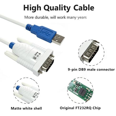 USB to Serial Cable Adapter UT232R-200 with FT232R Chip USB to DB9 RS232 Cable for Windows 11,10, 8, 7, Vista, XP,Linux and Mac OS(2M) (UT232R-200) in Saudi Arabia