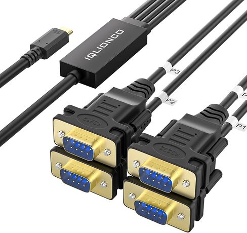 محول كابل محول تسلسلي USB إلى 2 منفذ RS232 مع شريحة FTDI، كابل تسلسلي USB إلى 2X DB9 9-Pin لنظام التشغيل Windows وLinux وMac وPOS وجهاز التوجيه (5FT) in Kuwait