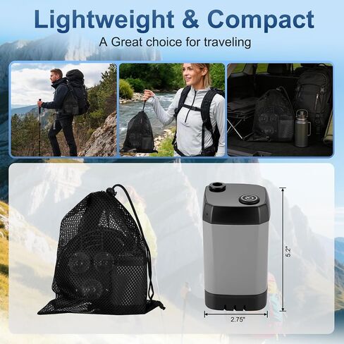Portable Shower for Camping, Rechargeable Camp Shower Pump (6000mAh-IPX7 Waterproof) with Shower Head, Spray Nozzle 6.7ft Hose & Hook, Outdoor Camping Shower Gear for Travel, RV, Pet Bath, Car Washing in Saudi Arabia