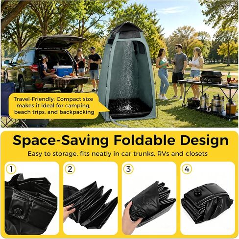 hillhub Portable Shower Pan 41x41x5 Inch, Foldable Drain Base | Leakproof PVC, Non-Slip, Detachable Drain Hose. Collapsible Shower Base for RV, Camping, Outdoor Tent, Glamping in Saudi Arabia