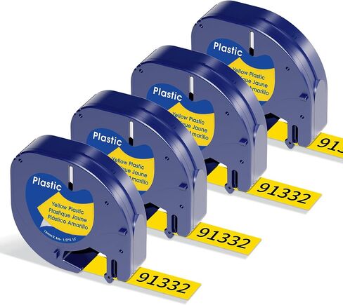 Label Maker Clear Tape Replacement for Dymo Label Maker Refills Clear | 1/2'' x 13', Compatible with Dymo Letratag Refills Transparent Plastic Tape Work with LT-100T LT-100H QX50, 4-Pack in Saudi Arabia