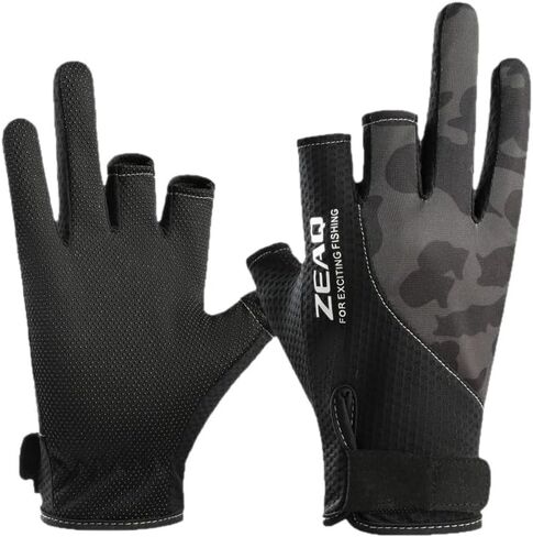 Camo 3-Cut Finger UPF 50+ Fishing Gloves for Men Women in Saudi Arabia