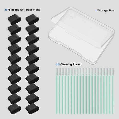 20PCS USB C Dust Plug Silicone Type C Anti Dust Port Cover Charging Port Protectors Cleaner Compatible with iPhone 17 16 15 Pro Max, Samsung Galaxy S25 S24 S24+ Ultra S23 S22 & All USB Type C Ports in Saudi Arabia