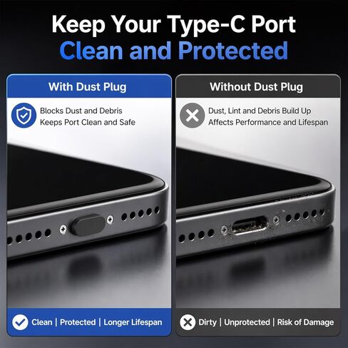 20PCS USB C Dust Plug Silicone Type C Anti Dust Port Cover Charging Port Protectors Cleaner Compatible with iPhone 17 16 15 Pro Max, Samsung Galaxy S25 S24 S24+ Ultra S23 S22 & All USB Type C Ports in Saudi Arabia