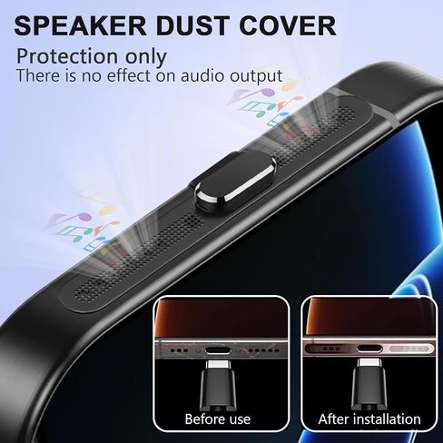 USB C Dust Plug with Speaker Dust Cover for iPhone 15/16 Pro,Plus,Pro Max | 6 Pack USB C Plug Cover, Anti-Lost USB C Charging Port Protector Cover in Saudi Arabia