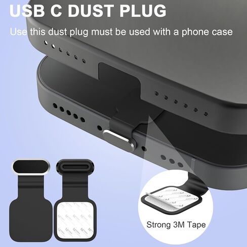 USB C Dust Plug with Speaker Dust Cover for iPhone 15/16 Pro,Plus,Pro Max | 6 Pack USB C Plug Cover, Anti-Lost USB C Charging Port Protector Cover in Saudi Arabia