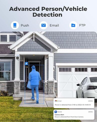 REOLINK PoE Security Camera RLC-510A(Pack of 2), 5MP Home Surveillance | Person/Vehicle/Animal Detection, 100ft IR Night Vision, Time-Lapse, Works with Smart Home, Supports 512GB SD Card in Saudi Arabia