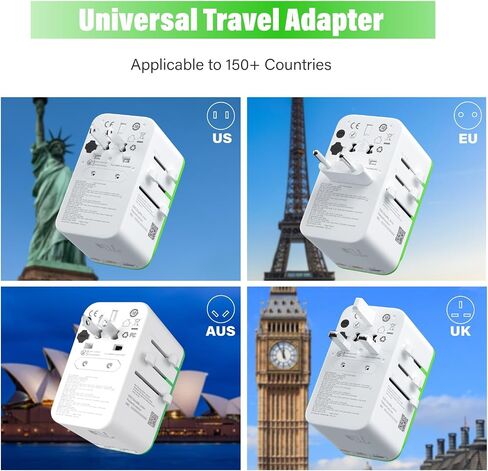 GlocalMe RoamPlug Universal Travel Adapter and MeowGo G50Max 5G Mobile Hotspot, NTN Satellite Communication(SMS), Portable WiFi Hotspot for Travel in 200+ Regions in Saudi Arabia