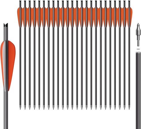 24Pcs 20 Inch Crossbow Bolt Hunting Carbon Arrows | for Outdoor Target Practice in Saudi Arabia