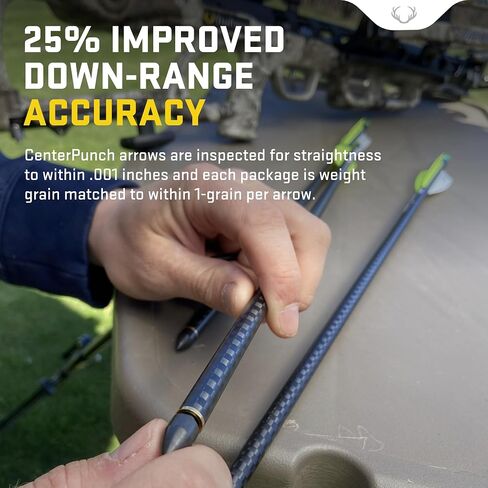 TenPoint EVO-X Non-Lighted CenterPunch16 - 16" Carbon Crossbow Arrows, Pack of 6 - With Alpha-Nock HP & HP Aluminum Bushing - For Use with Havoc RS440 & Siege RS410 in Saudi Arabia