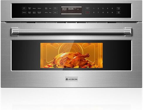AAOBOSI 30 Inch Built-in Microwave Oven Air Fryer Combo Convection Oven | 1.6 Cu. Ft. Under Cabinet Microwave, Stainless Steel Finish, Touch Control LCD Display, Sensor Cook 10 Modes Cooking in Saudi Arabia