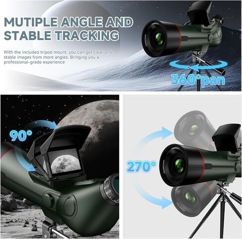 Smart Telescope, Professional Refractor Auto-focus Portable Digital Electronic Telescopes with 4K Astrophotography Camera, Internal And Externat Dual Screens Spotter for Adults and Beginners Astronomy in Saudi Arabia