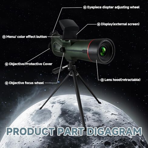 Smart Telescope, Professional Refractor Auto-focus Portable Digital Electronic Telescopes with 4K Astrophotography Camera, Internal And Externat Dual Screens Spotter for Adults and Beginners Astronomy in Saudi Arabia