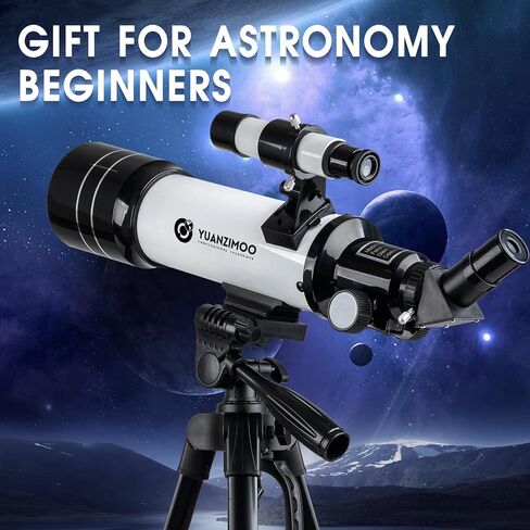 Telescope 70 mm Aperture 400 mm Refractor Astronomical Portable Telescope for Kids Adults Beginners with Tripod Phone Adapter Carrying Bag Black in Saudi Arabia