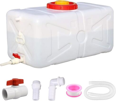 20 Gallon Portable Water Tank with Spigot&Hose | Food-grade Water Storage Container with Wide Opening, Ideal for Camping, RV, Truck, Emergency Preparedness（Thickening） in Saudi Arabia