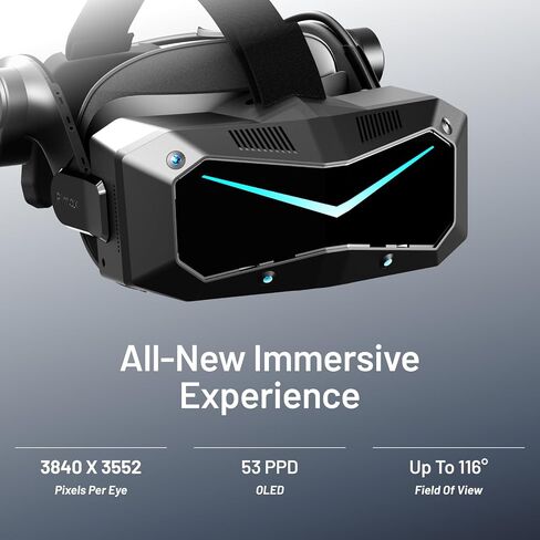 Pimax Crystal Super VR Headset & VR Glasses with Micro-OLED, 53 PPD, 3840x3552 Per Eye, 116° Field of View, Eye Tracking – Ultimate Clarity for Flight & Racing Simulations & Gaming in Saudi Arabia