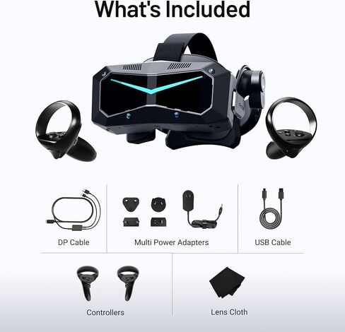 Pimax Crystal Super VR Headset & VR Glasses with Micro-OLED, 53 PPD, 3840x3552 Per Eye, 116° Field of View, Eye Tracking – Ultimate Clarity for Flight & Racing Simulations & Gaming in Saudi Arabia