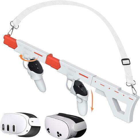 Upgrade Your Quest 3 with Gunstock, Gun Stock for Meta Oculus Quest 3 Quest 3S, Rifle-Like or Dual-Pistol Handle VR Accessories Connect to Touch Controller, Enhances Realistic Gaming Experience in Kuwait
