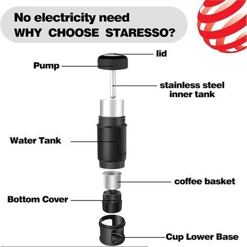 STARESSO Classic Portable Espresso Maker & Classic Replacement Cup in Saudi Arabia