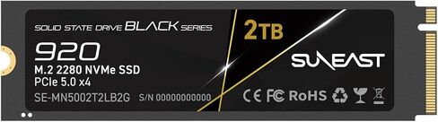 SUNEAST Black Series 2TB SSD Gen5, PCIe 5.0x4 NVMe M.2 2280 | Up to 14,800 MB/s Read, 12,800 MB/s Write, Solid State Drive for High-Performance Computing, Gaming and AI Workstations in Saudi Arabia