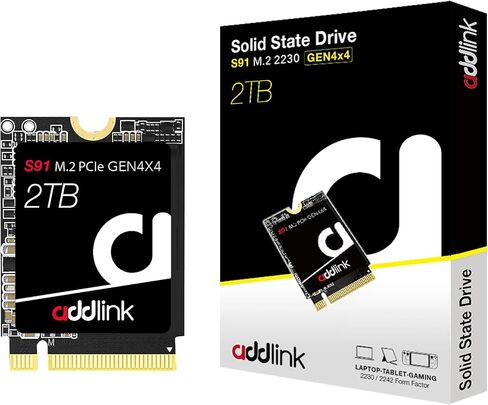Addlink New S91 2TB 2230 NVMe High Performance PCIe Gen4x4 2230 3D NAND SSD - Read Speed up to 5000 MB/s Compatible with Steam Deck, ROG Ally, Laptop, Internal Solid State Drive - (ad2TBS91M2P) in Saudi Arabia