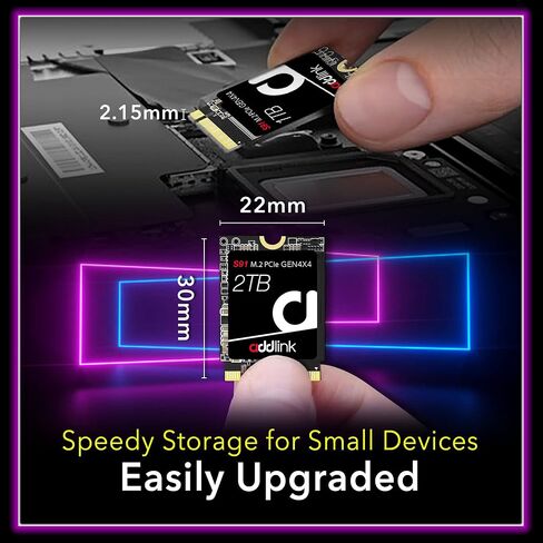 Addlink New S91 2TB 2230 NVMe High Performance PCIe Gen4x4 2230 3D NAND SSD - Read Speed up to 5000 MB/s Compatible with Steam Deck, ROG Ally, Laptop, Internal Solid State Drive - (ad2TBS91M2P) in Saudi Arabia