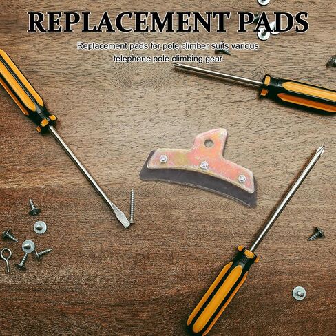 BESTonZON Pole Climber Rubber Pads for Lineman Foot Buckle Replacement | Rubber and Iron Construction, Anti-slip Contact for Cement Pole Maintenance, Easy Installation for Utility Workers in Saudi Arabia