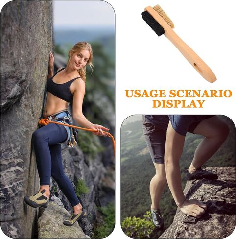 Climbing Cleaning Brush for Rock Bouldering Chalk Removal | Wood Handle, Bristle Head, Compact Size for Gear Care, Suitable for Outdoor Climbs and Gym Use in Saudi Arabia